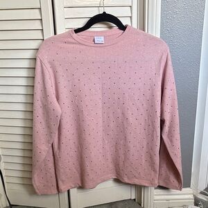 Zara Pink Polka Dot Crewneck Sweater
